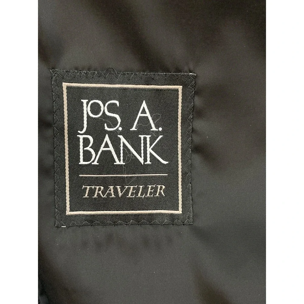Jos A Bank Blazer Mens 50R Black 100% Wool 2-Button Single Breast Tailored Fit